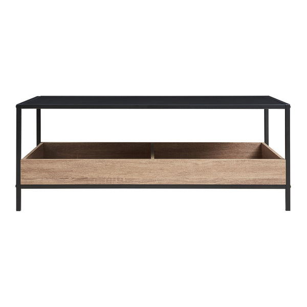 Konferenční stolek Belana 100x48x39 cm Černá/Dubový dekor [en.casa]