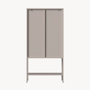 Vitrínová skříň Klippestad ocel 160x80x35 cm velbloudí barva [en.casa]