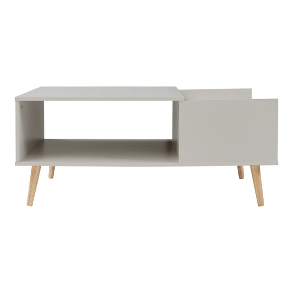 Konferenční stolek Hallevil s šuplíkem 106x59x44 cm Světle šedý [en.casa]
