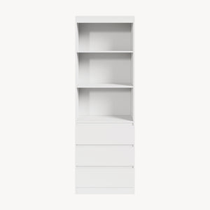 Knihovna Les s 3 zásuvkami 180x60x35 cm Bílá [en.casa]