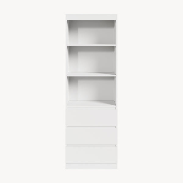 Knihovna Les s 3 zásuvkami 180x60x35 cm Bílá [en.casa]