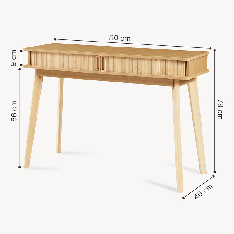 Maßskizze Konzolový stolek Tysvær 110x40x78 cm bambus [en.casa]