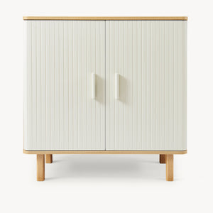 Sideboard Ferrersp s 2 dveřmi 80x80x40 cm dubový dekor/písková barva [en.casa]