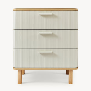 Komoda Ferrersp s 3 zásuvkami 70x60x40 cm dubový dekor/písková barva [en.casa]