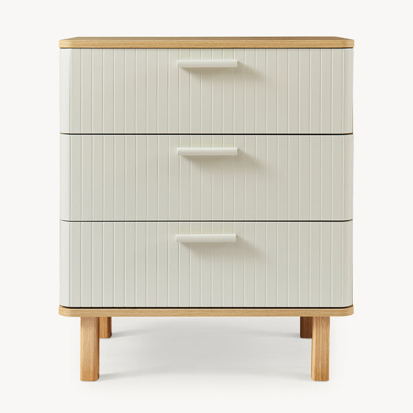 Komoda Ferrersp s 3 zásuvkami 70x60x40 cm dubový dekor/písková barva [en.casa]