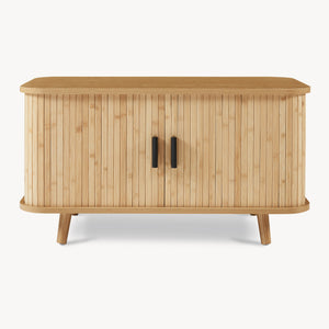 Botník s polštářem na sezení Tvedestrand 50x80x40 cm bambus/bežová [en.casa]