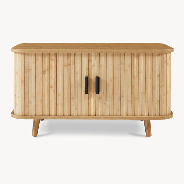 Botník s polštářem na sezení Tvedestrand 50x80x40 cm bambus/bežová [en.casa]