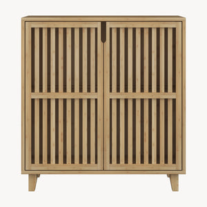 Přístavný skříň Sirgerg 77x72x33 cm bambus přírodní [en.casa]