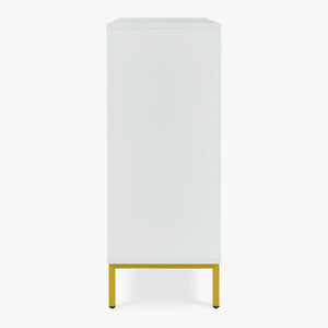 Sideboard Reyri 90x80x35 cm Bílá/Zlatá [en.casa]