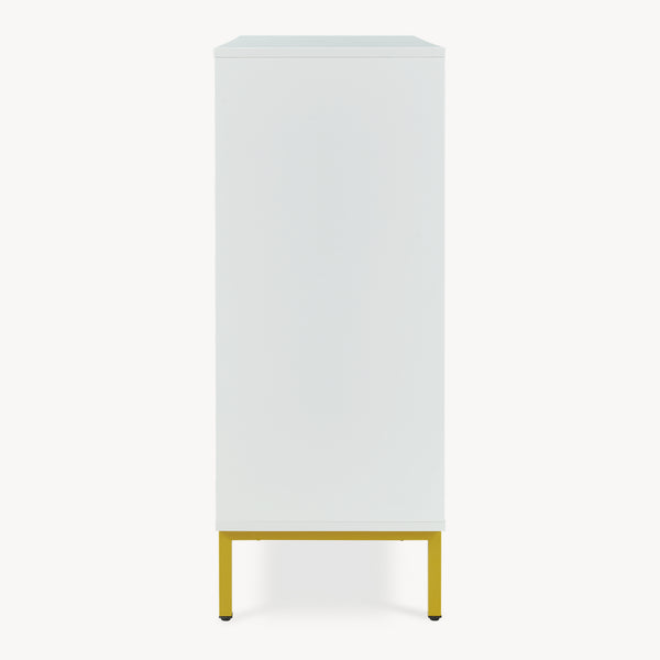 Sideboard Reyri 90x80x35 cm Bílá/Zlatá [en.casa]