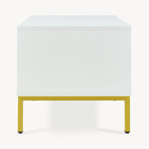 Konferenční stolek Reyri 80x45x42 cm Bílá/Zlatá