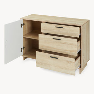 Komoda Kenta 100x35x72 cm Sonoma dubová optika/bílá [en.casa]