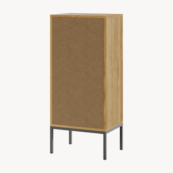 Koupelnová skříňka Marhasa 92x40x30 cm dubový dekor/černá [en.casa]