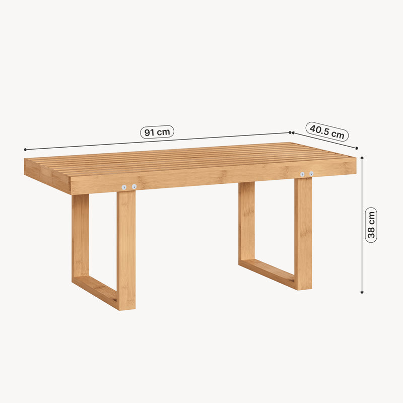 Maßskizze Lavice Aarela 91x41x38 cm bambus [en.casa]