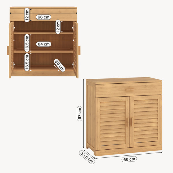 Botník Aarela 67x66x34 cm bambus [en.casa]