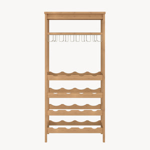 Regál na víno Fillby 100x47x29 cm bambus přírodní [en.casa]
