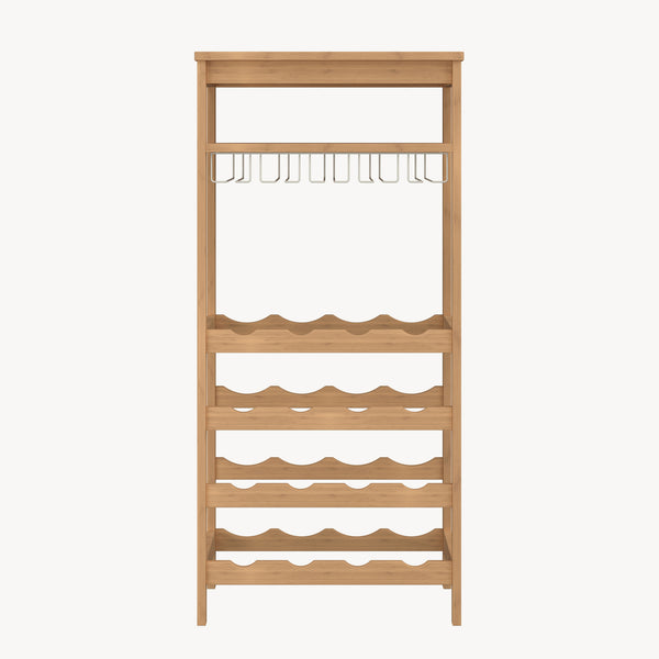 Regál na víno Fillby 100x47x29 cm bambus přírodní [en.casa]