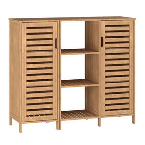 Přístavný skříň Hakseri 2dílný 87x99x33 cm bambus přírodní [en.casa]