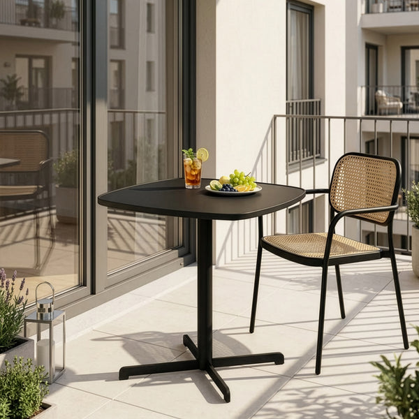 Venkovní bistro stůl Foggia 75x70x70 cm ocel antracitová šedá [casa.pro]