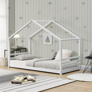 [en.casa] Dětská postel AAKB-8693 s roštem bílá 90x200 cm