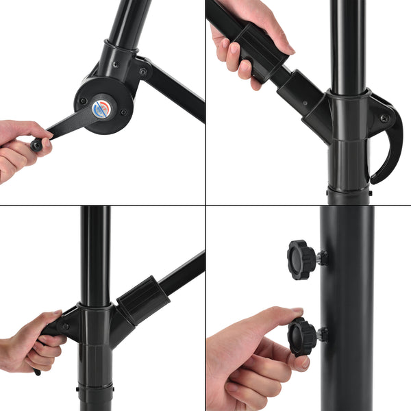 [casa.pro] Závěsný slunečník ABSA-7301 šedý Ø 270 cm