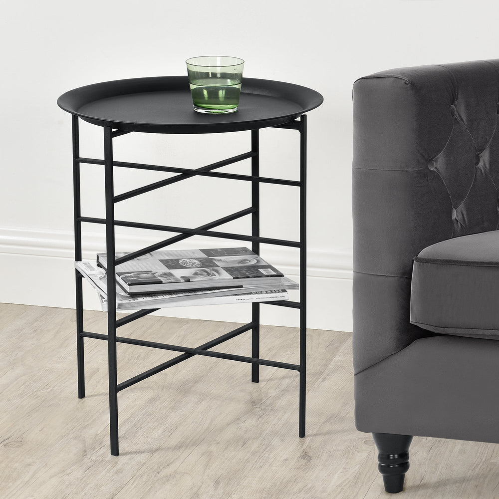Beistelltisch Wiltz 40x40x53 cm Metall Schwarz en.casa - premiumXL