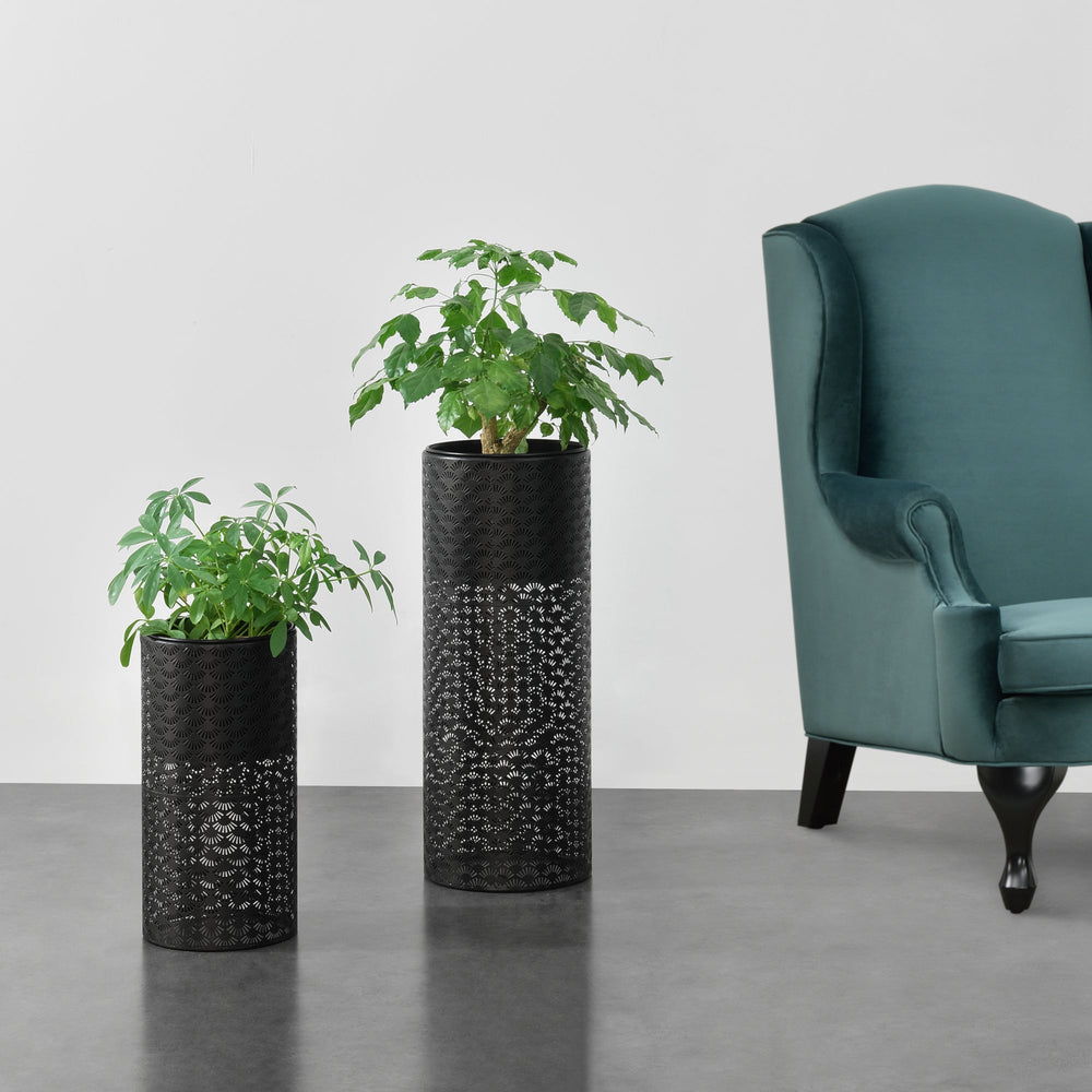 Blumenständer Virton 2er Set Schwarz en.casa - premiumXL