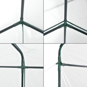 Skleník Grünau s policemi 200x200x220cm Transparentní [en.casa]