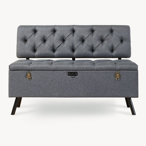 Sedací truhla Malmöhus 110x48x75cm Tmavě šedá [en.casa]