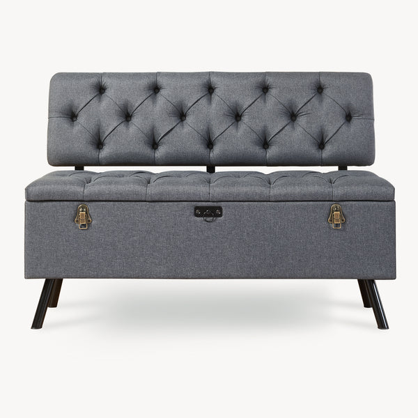 Sedací truhla Malmöhus 110x48x75cm Tmavě šedá [en.casa]