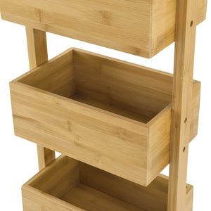 Koupelnový regál Bardu se 4 přihrádkami 28x16x88cm bambus [en.casa]