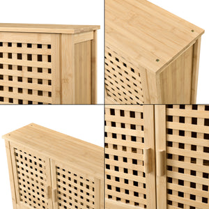 Koupelnová skříňka Borlänge závěsná skříňka bambus 66 x 62 x 20 cm [en.casa]