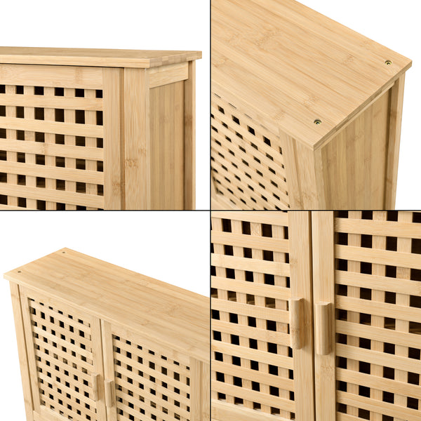 Koupelnová skříňka Borlänge závěsná skříňka bambus 66 x 62 x 20 cm [en.casa]