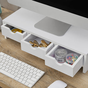 Stojan na monitor Ruovesi 12x51x25cm Bílý [en.casa]