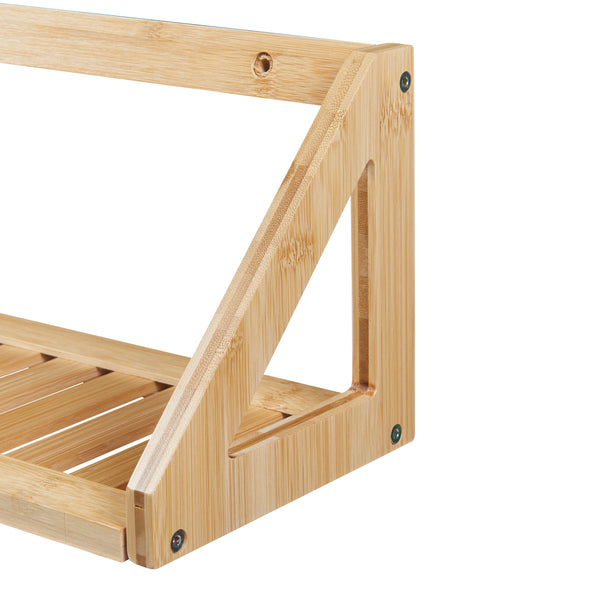 Nástěnná police Gjerdrum sada 2 ks 43x15x15cm bambus [en.casa]