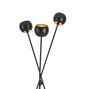 Stojací lampa Nykvarn 3-plamenná Černá / Zlatá barva [lux.pro]