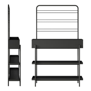 Venkovní stojan na rostliny Aalsmeer kov 154x96x24 cm černý [casa.pro]