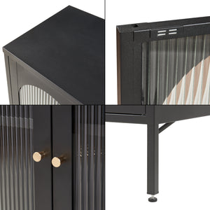 Sideboard Karlskrona 102x80x40 cm Černá, matná [en.casa]