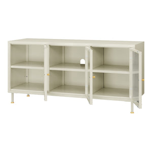 TV skříň Lindau ocel 120x40x59 cm krémově bílá [en.casa]