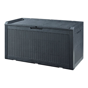 Úložný box Atella 122x54,5x65cm černý, vzhled ratanu [casa.pro]