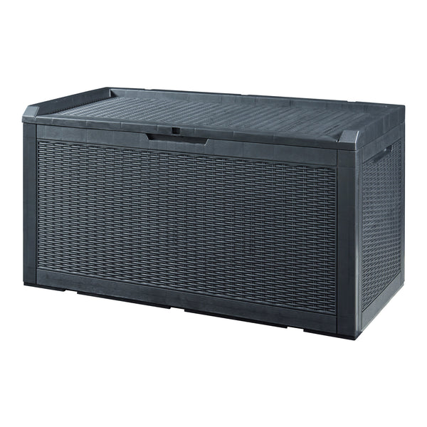 Úložný box Atella 122x54,5x65cm černý, vzhled ratanu [casa.pro]