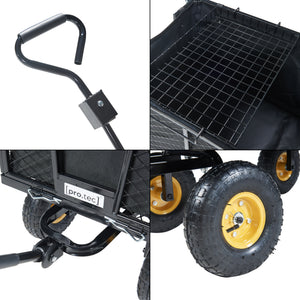 Bollerwagen Corropoli 112x51 cm max. 550kg Černá/Žlutá [pro.tec]