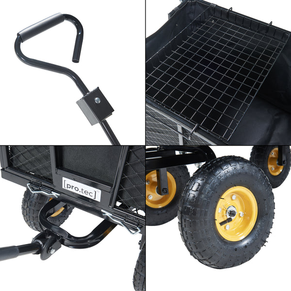 Bollerwagen Corropoli 112x51 cm max. 550kg Černá/Žlutá [pro.tec]