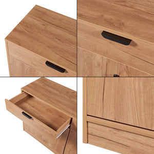 Sideboard Varkaus 75x140x40cm MDF dubový dekor [en.casa]