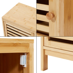 Přístavný skříňka s 3 dveřmi Ypäjä 82x33x27 cm bambus [en.casa]