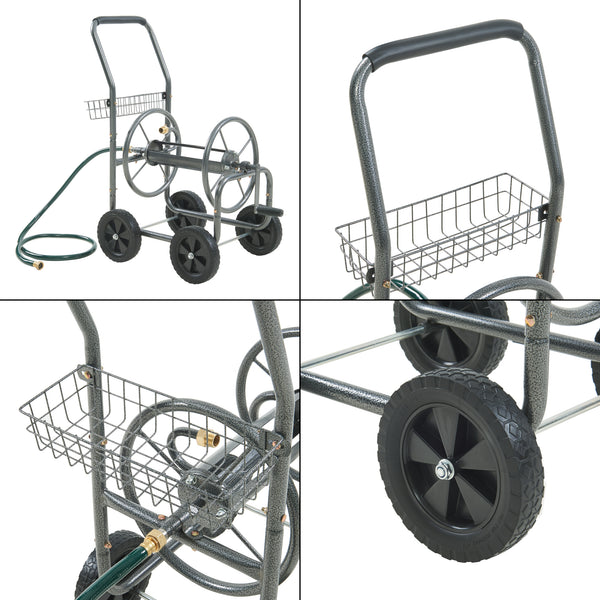 Hadicový vozík Gelibolu pro hadici 3/4 palce max. 65 m Šedý [pro.tec]
