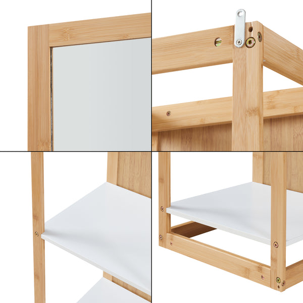 Zrcadlová polička As 170x40x35 cm bambus [en.casa]