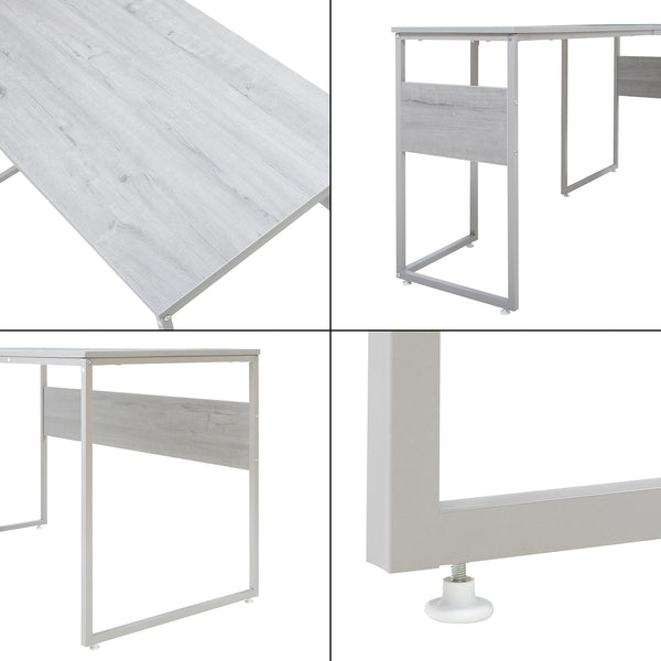 Psací stůl Karlstang ve tvaru L 166x120x75 cm Světle šedý [en.casa]