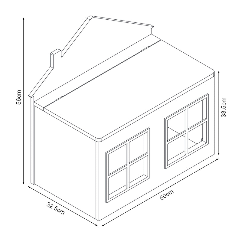 Maßskizze Box na hračky Vipsali 56x60x33 cm Mintová/Zelená/Bílá [en.casa]