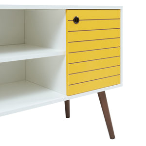 Televizní skříň Vare 100x40x66 cm Bílá/Žlutá [en.casa]